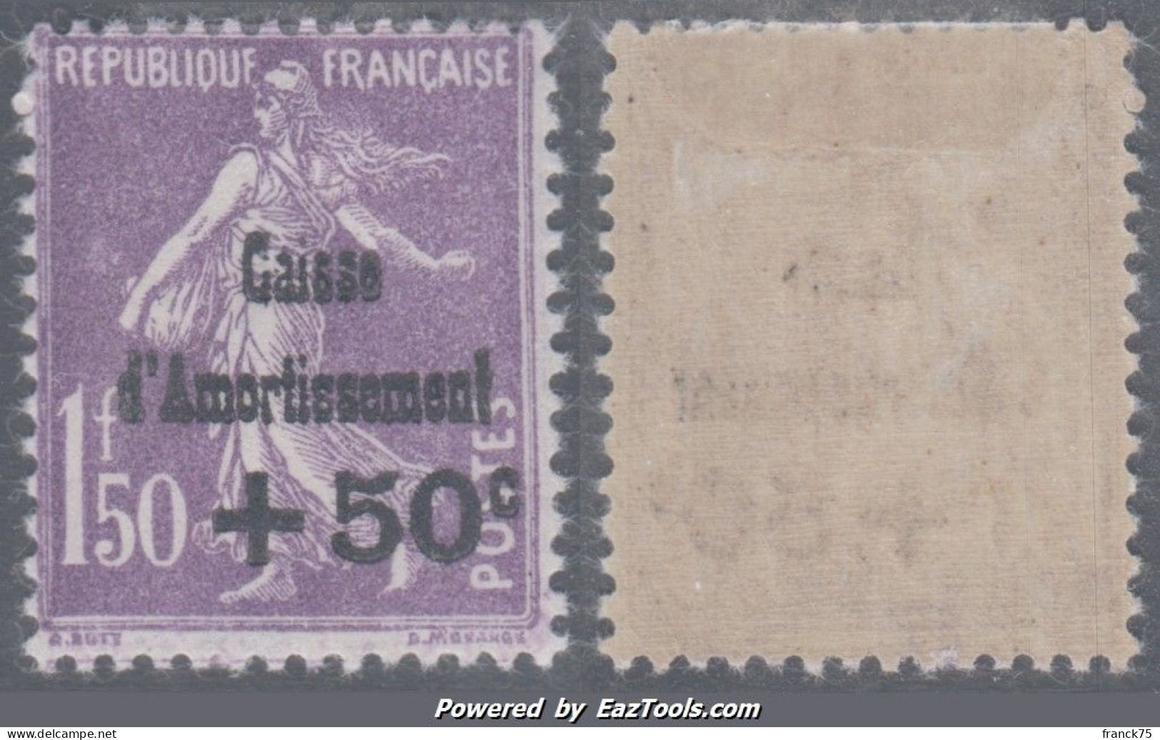 1f50 De La 4ème Série Caisse D'Amortissement Neuf * TB (Y&T N° 268, Cote 80€) - 1927-31 Cassa Di Ammortamento