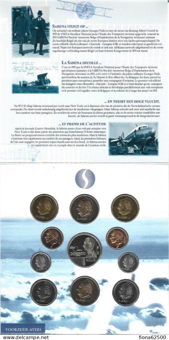 ROYAUME DE BELGIQUE . SERIE FDC 1998 . 75 ANS SABENA . - FDC, BU, BE, Astucci E Ripiani