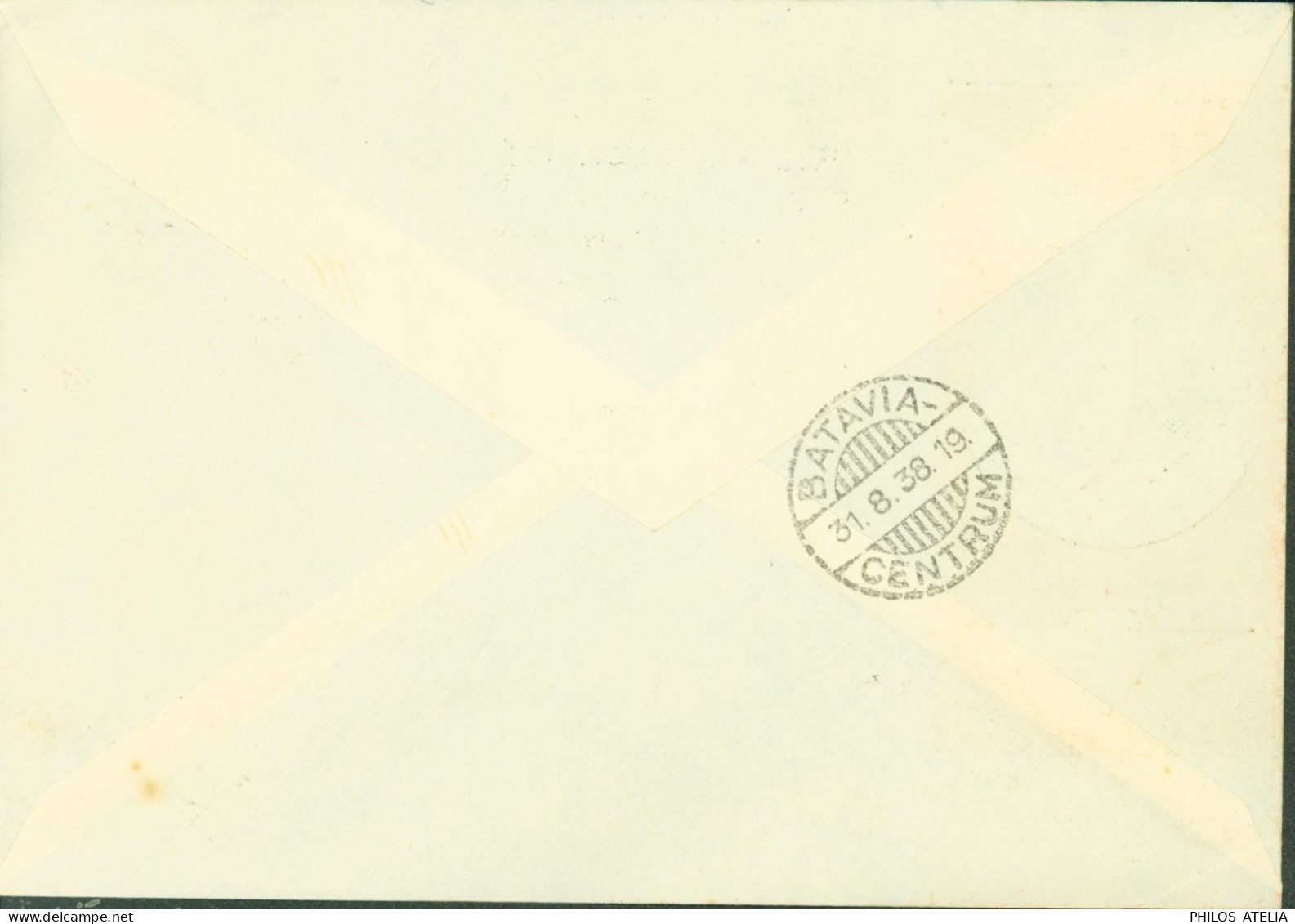 Indochine Enveloppe + Cachet 1ère Liaison Postale Aérienne 1er Vol De La KNILM Saigon Singapore Batavia 31 8 1938 - Poste Aérienne
