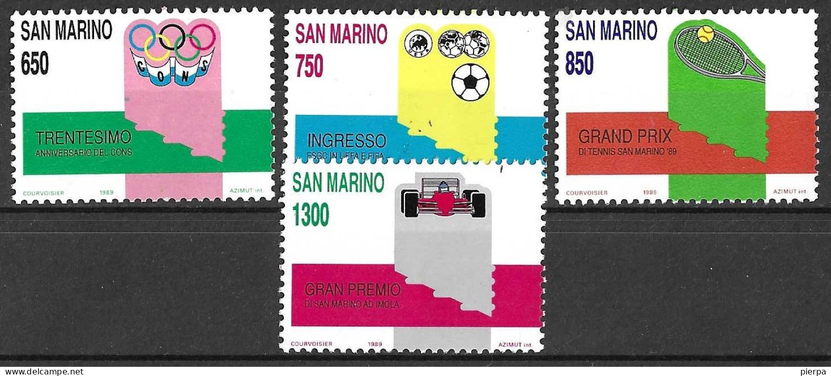 SAN MARINO - 1989 - SPORT A S. MARINO - SERIE 4 VALORI - NUOVA MNH** (YVERT 1206\9- MICHEL 1412\5 - SS 1258\61) - Neufs