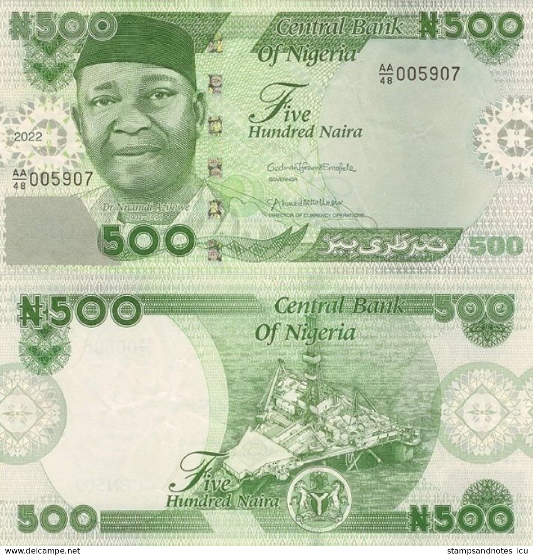 NIGERIA 500 Naira 2022 P W48 UNC - Nigeria