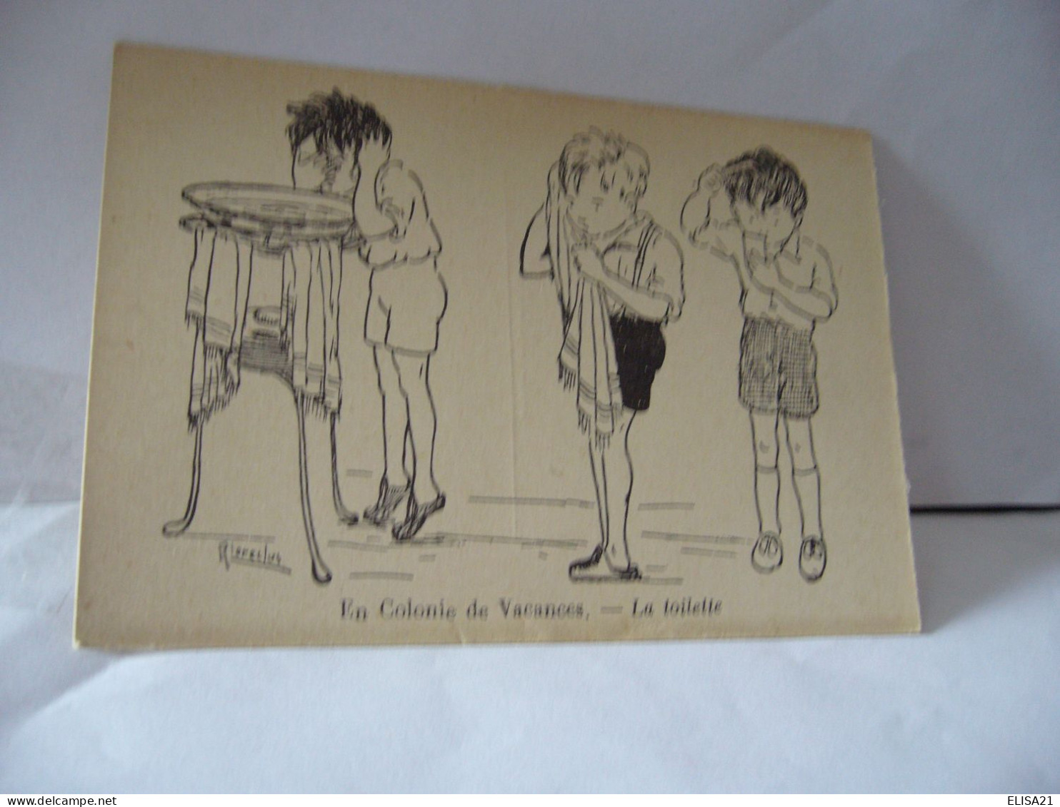 EN COLONIE DE VACANCES LA TOILETTE CPSM - Cartes Humoristiques