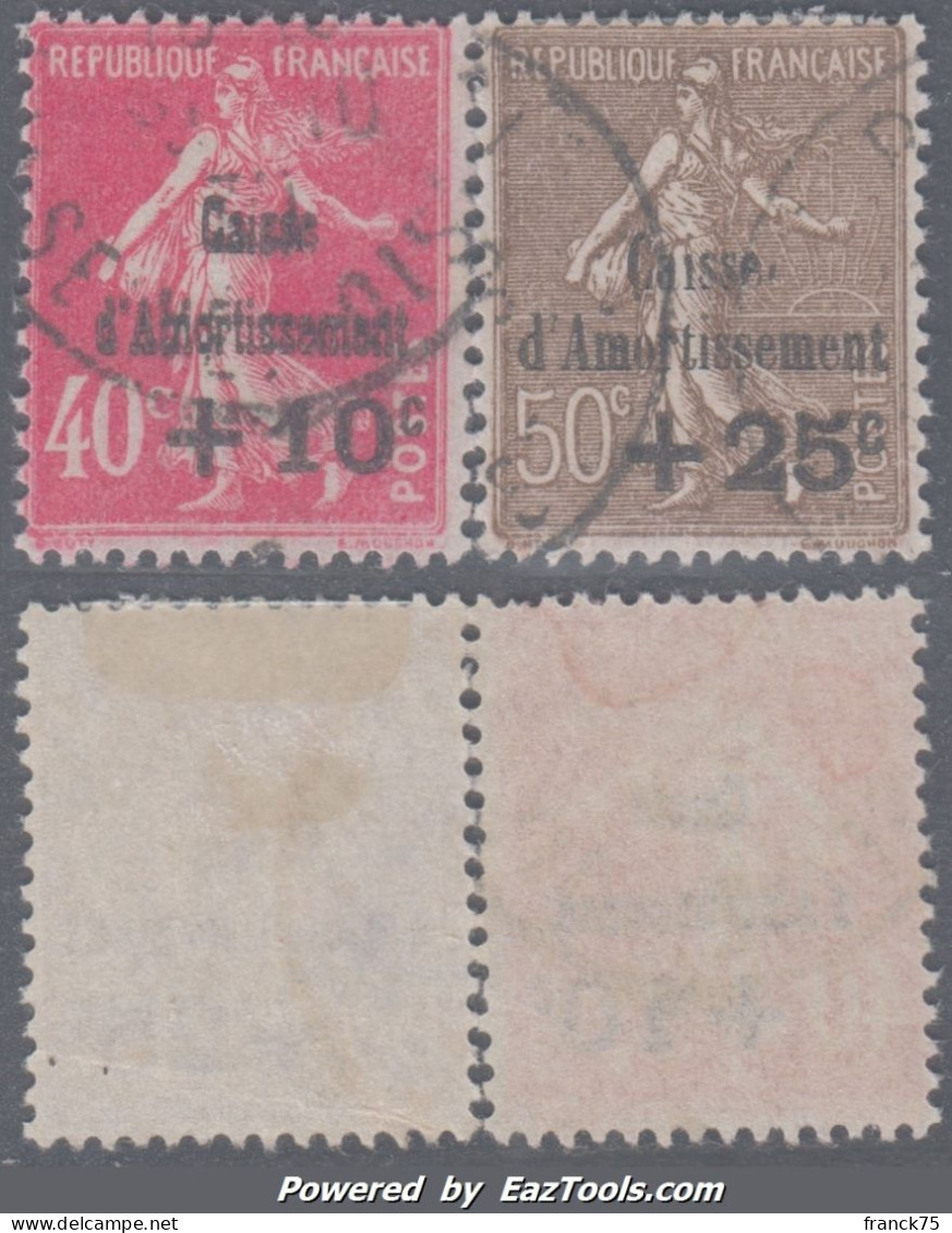 40c Et 50c De La 4ème Série Caisse D'Amortissement Oblitérés TB (Y&T N° 266 Et 267, Cote 73€) - 1927-31 Caisse D'Amortissement