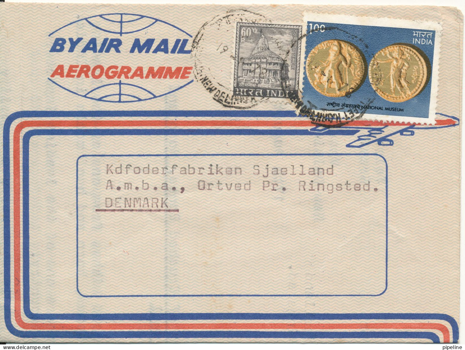 India Aerogramme Sent To Denmark 19-8-1978 - Corréo Aéreo