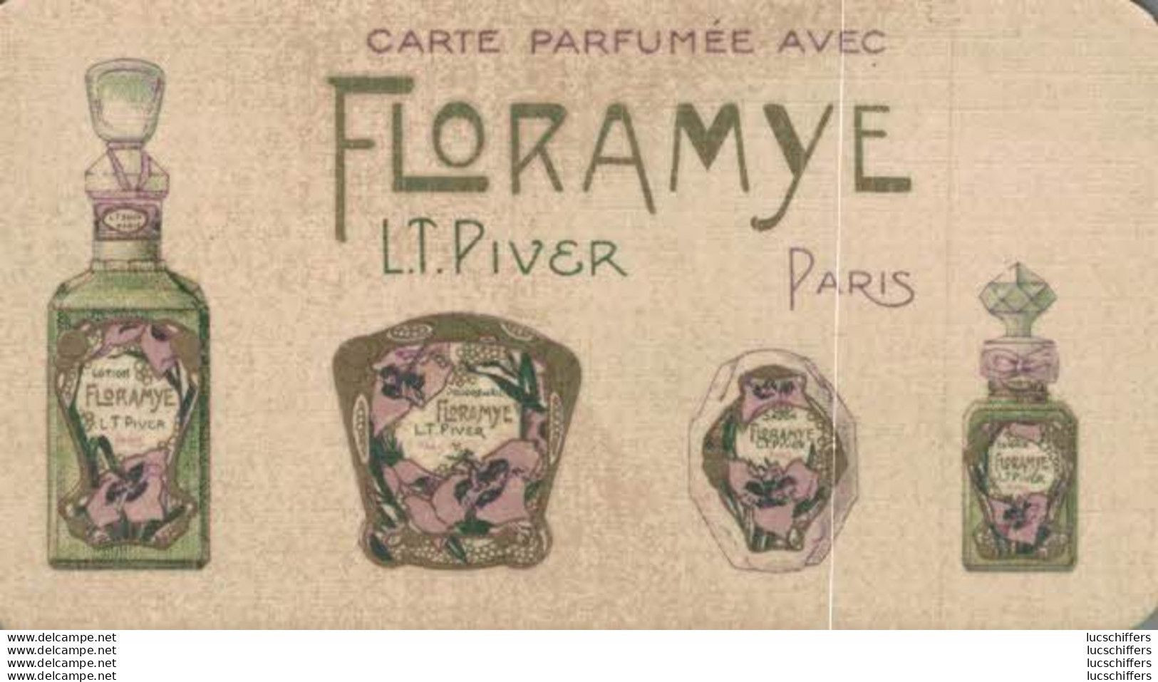 Carte Parfumée Avec Floramye - L.T.Piver - Calendrier 1927 - 2 Scans - Antiguas (hasta 1960)