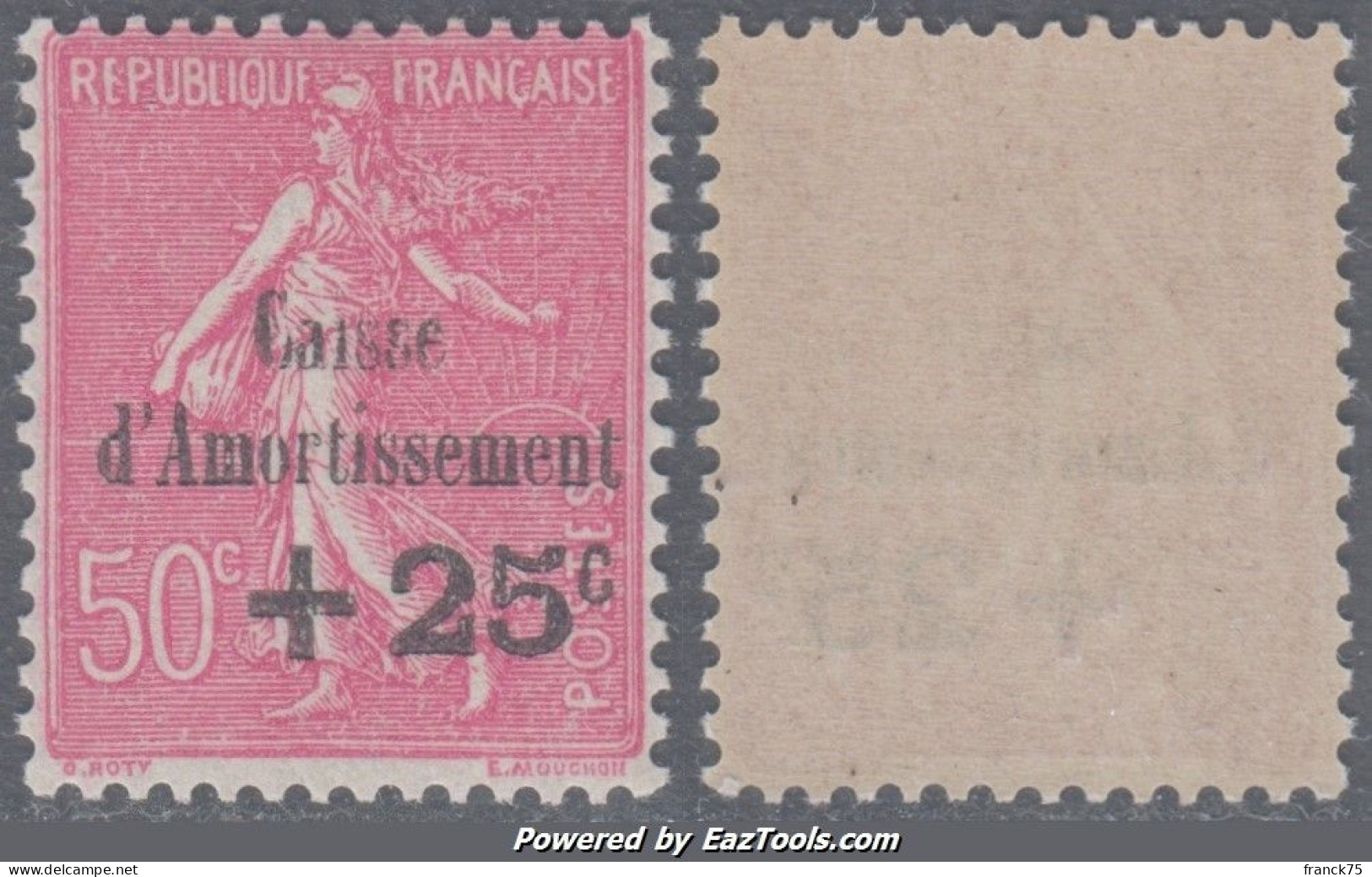 50c De La 3ème Série Caisse D'Amortissement Neuf ** Sans Charnière TB (Y&T N° 254, Cote 75€) - 1927-31 Caisse D'Amortissement