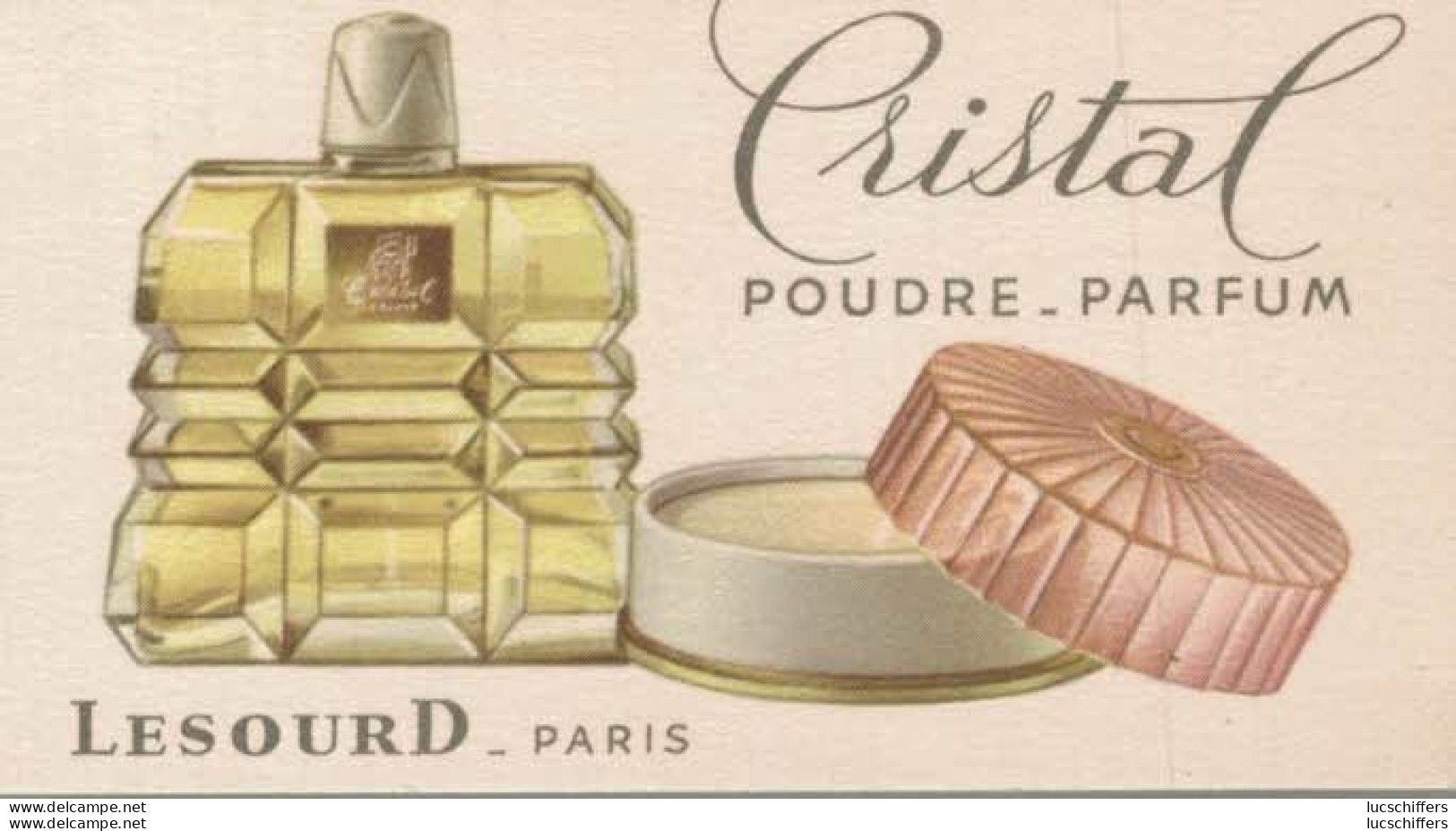 Carte Parfumée - Cristal - Poudre-Parfum - LesourD. Paris - Anciennes (jusque 1960)