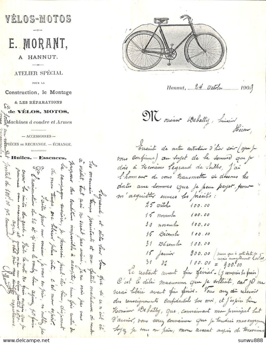 Hannut - Vélos Motos E. Morant 1909 - 1900 – 1949