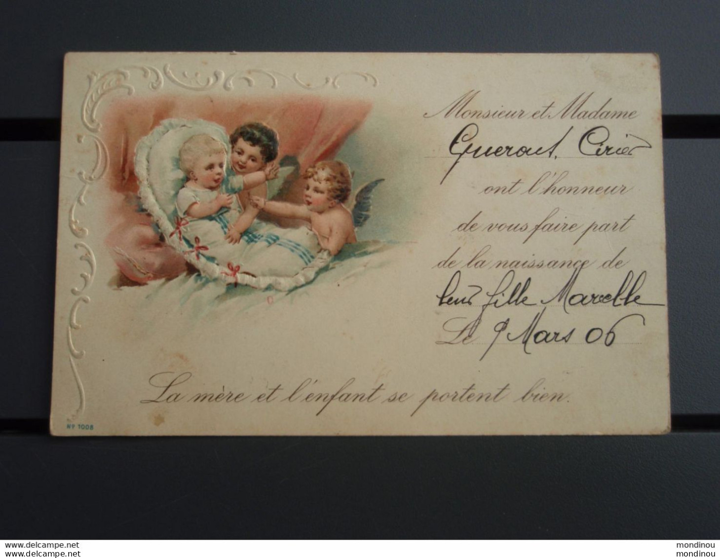 Cpa La Mère Et L'enfant Se Portent Bien, Carte En Relief - 1906 - Naissance