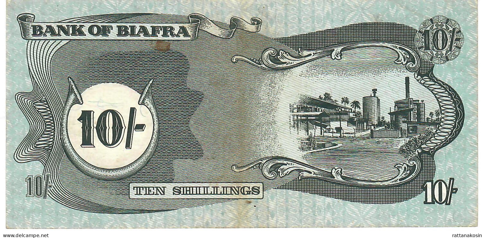 BIAFRA P4 10 SHILLINGS 1969 #GU   XF - Other - Africa