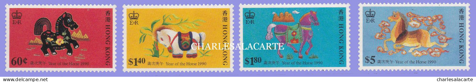 HONG KONG  1990  CHINESE NEW YEAR HORSE  S.G. 631-634 U.M. - Ungebraucht