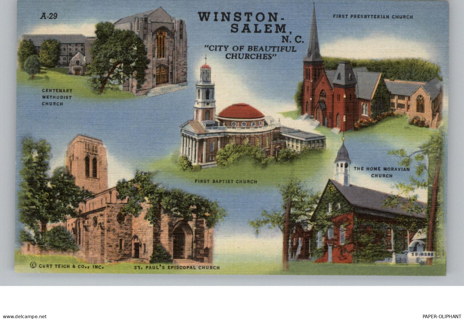 USA - NORTH CAROLINA - WINSTON SALEM, Churches, Ed. Teich - Winston Salem