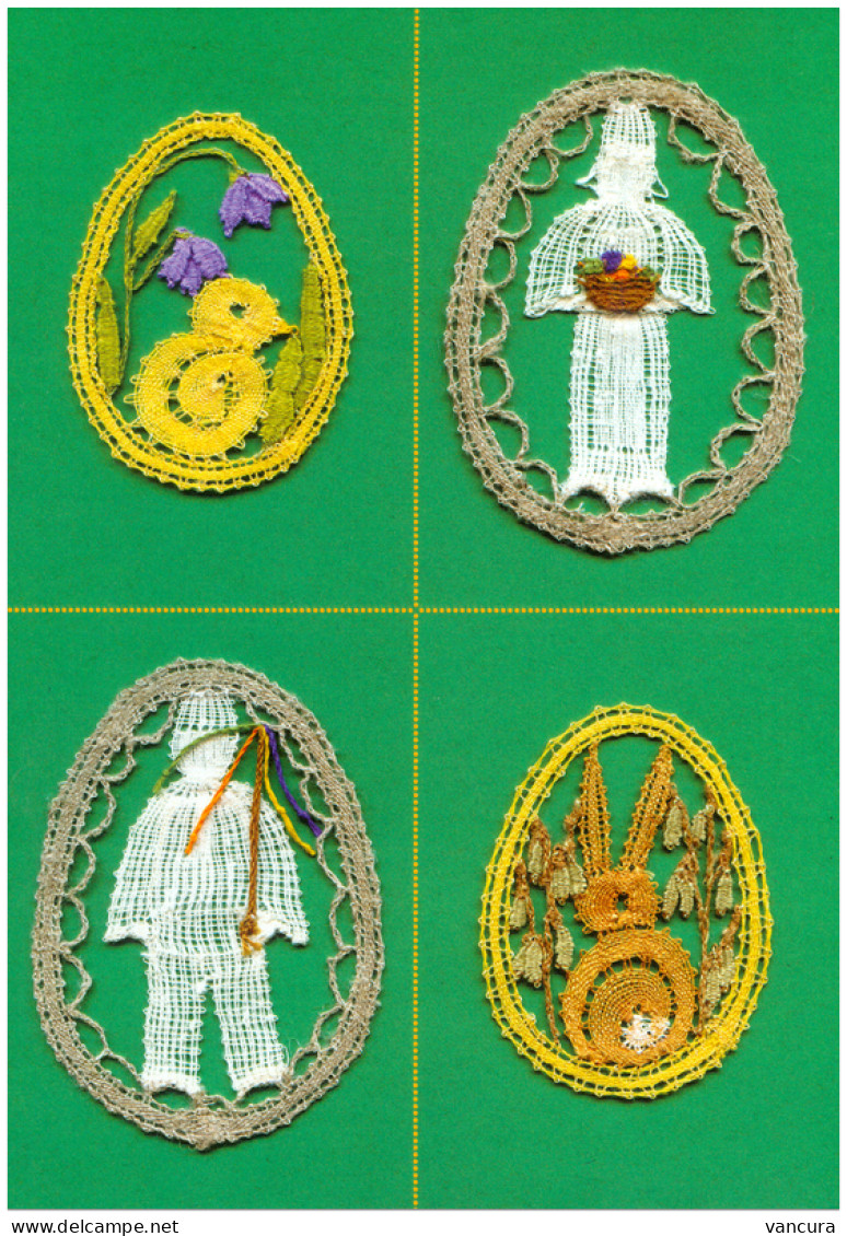 Picture Postcard 607 Slovakia Easter 2016 Embroidery Lace - Pascua