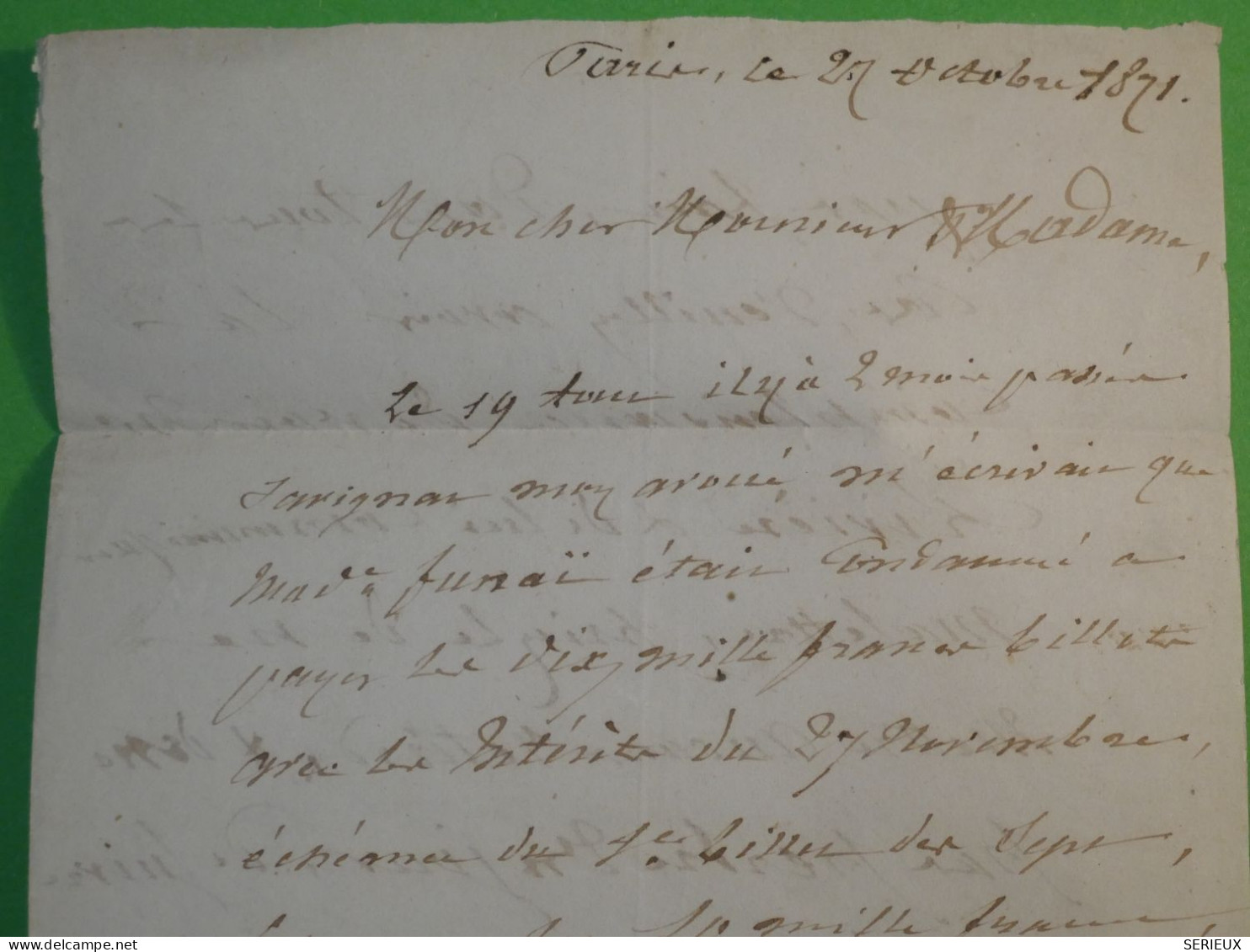 DC0  FRANCE BELLE  LETTRE 1871 ETOILE DE PARIS N°2  A  ARGENTEUIL  +CERES N°60  ++AFF. INTERESSANT++ - 1849-1876: Période Classique