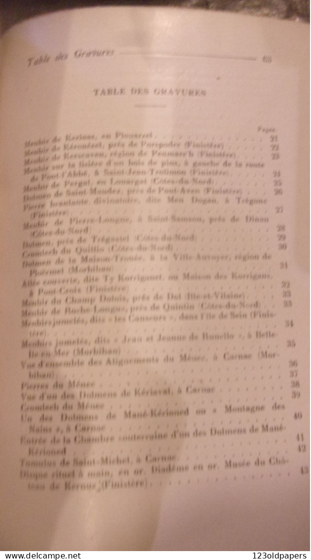 1927 Gruyer Paul‎ ‎Les menhirs et dolmens bretons NOMBREUSES PHOTOS