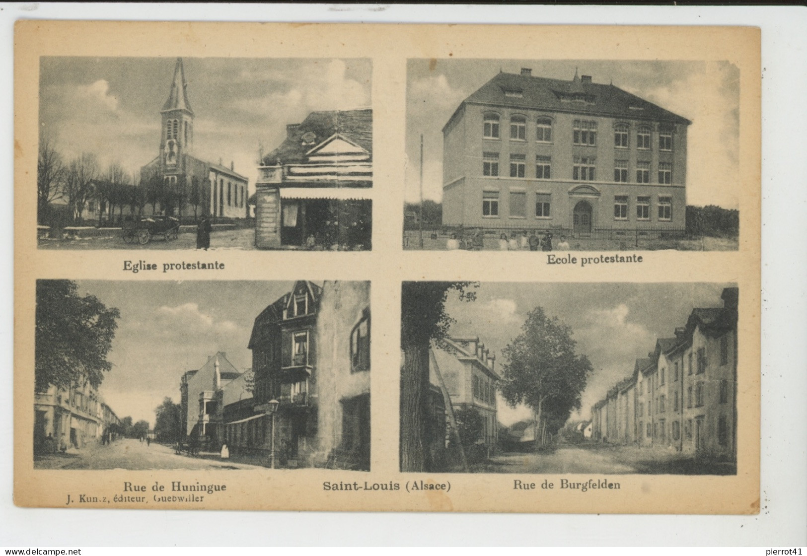 SAINT LOUIS - Eglise Protestante, Ecole Protestante, Rue De Huningue , Rue De Burgfelden - Saint Louis