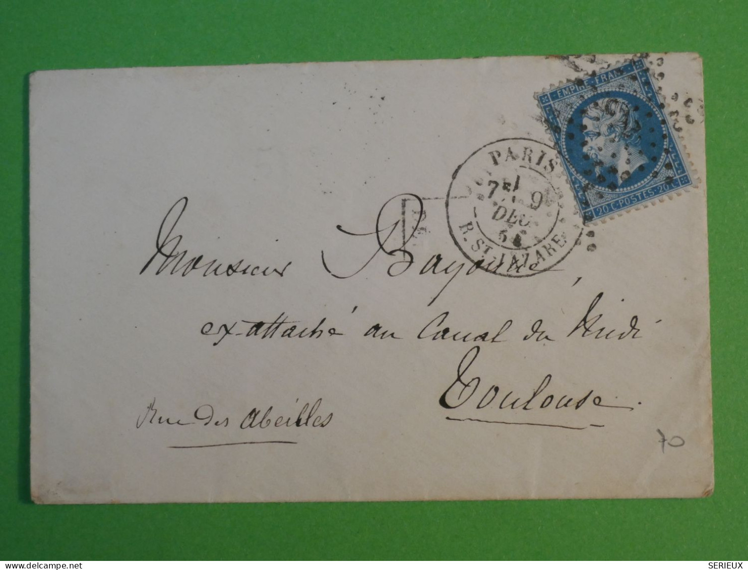 DC0  FRANCE BELLE  LETTRE  1872 ETOILE DE PARIS N°2  A  TOULOUSE   +NAPOLEON N°22 ++AFF. INTERESSANT++ - 1849-1876: Période Classique