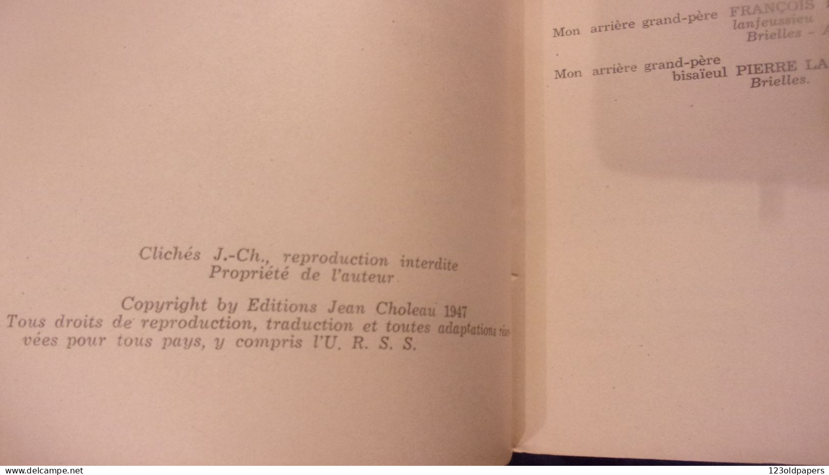 1947 CHOLEAU (Jean). Chansons Et Propos Rustiques De Jean Lancelot En Parlers Populaires De Haute-Bretagne VITRE - Bretagne