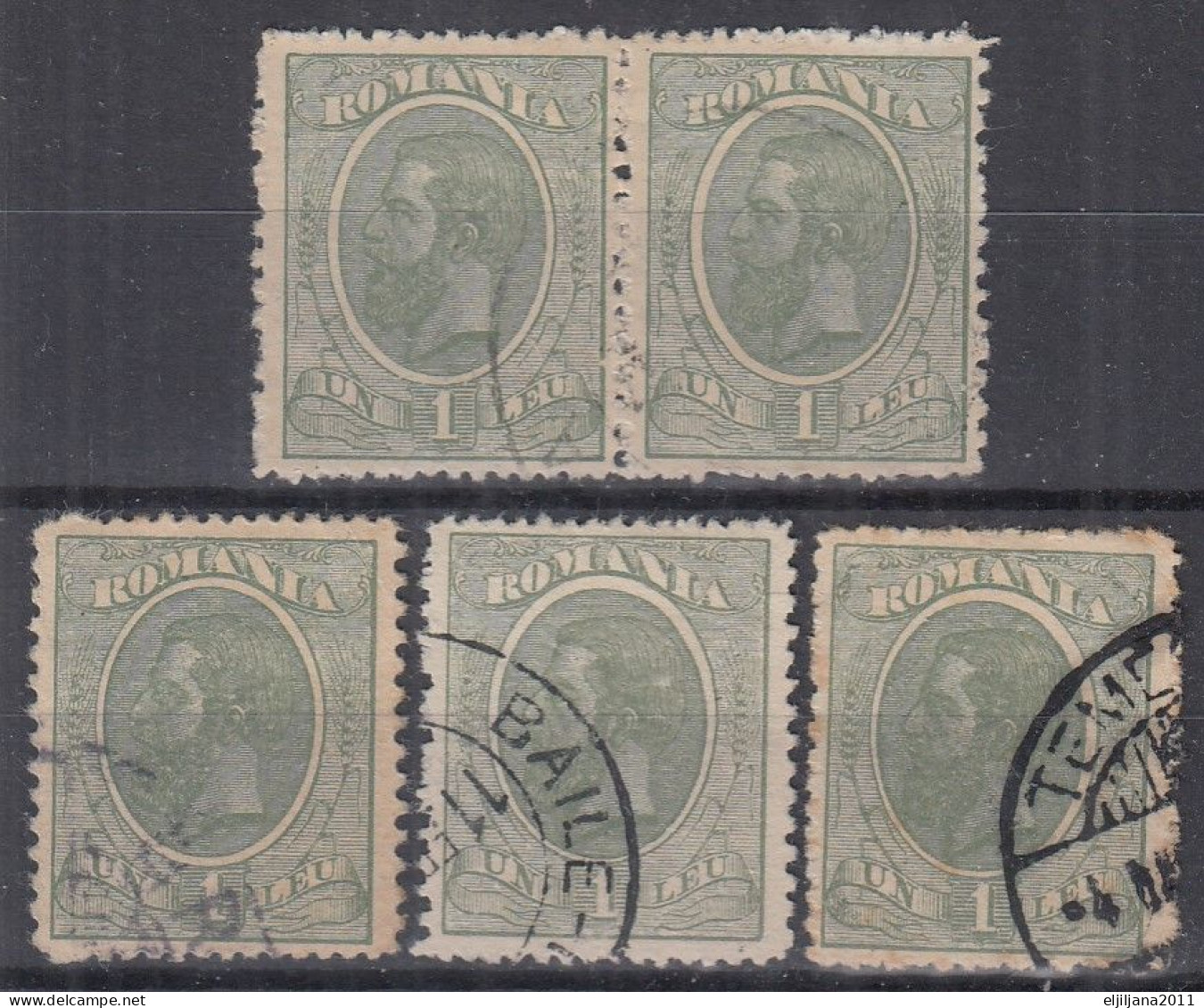 ⁕ Romania 1918/19 Rumänien ⁕ Prince Karl I / King Carol I. 1 Lei Mi.246 ⁕ 5v Used - Usado