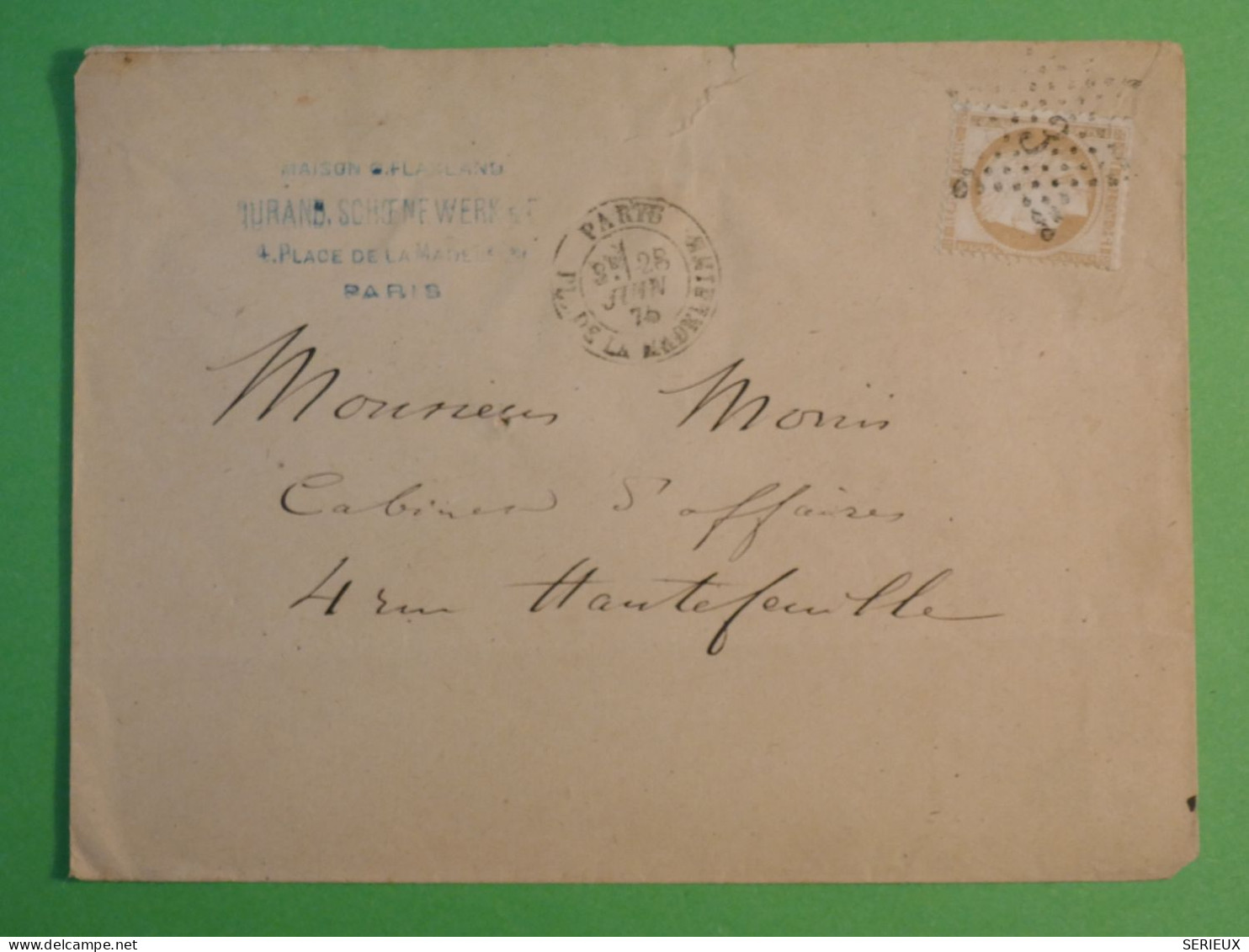 DC0  FRANCE   LETTRE  1876  ETOILE DE PARIS N°3  +CERES 15C ++AFF. INTERESSANT++ - 1849-1876: Période Classique