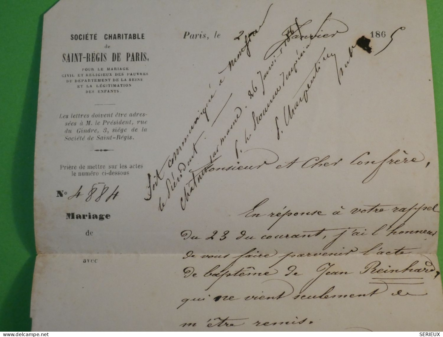 DC0  FRANCE   LETTRE  1866  ETOILE DE PARIS N°4 VARIETé OBLIT.  POUR CHALONS +NAPOLEON N°22 ++AFF. INTERESSANT++ - 1849-1876: Période Classique