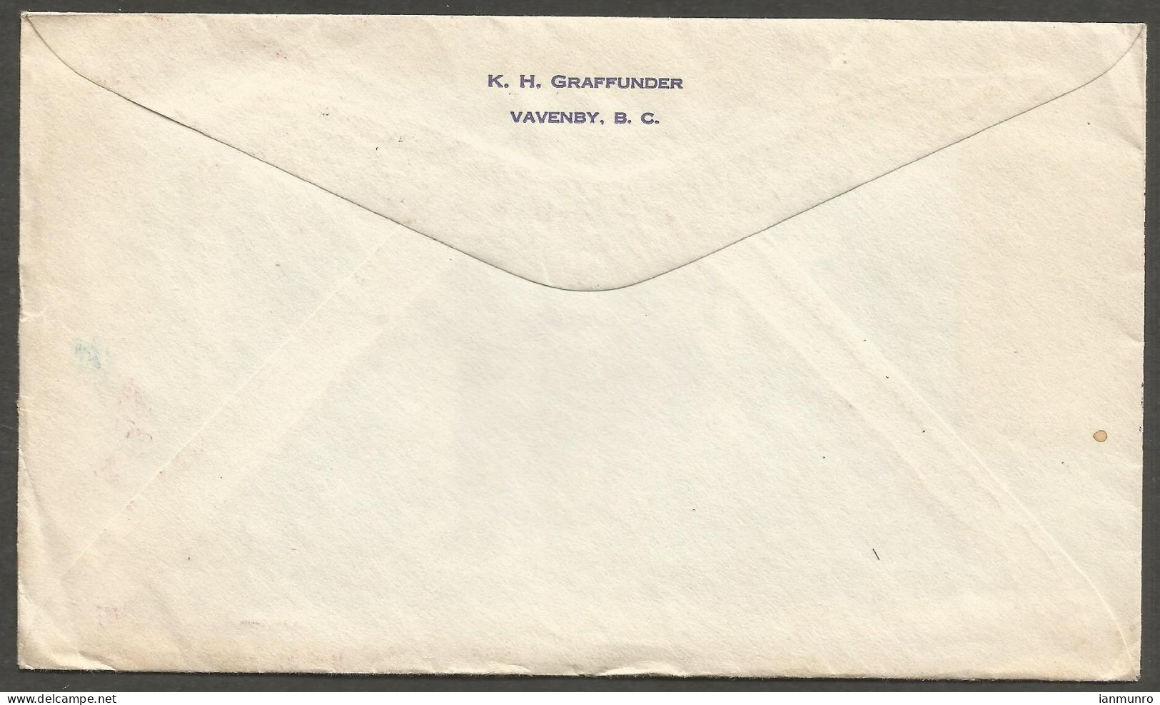 1937 Cover 5c Coronation/Mufti Split Ring Vavenby BC To Germany - Histoire Postale
