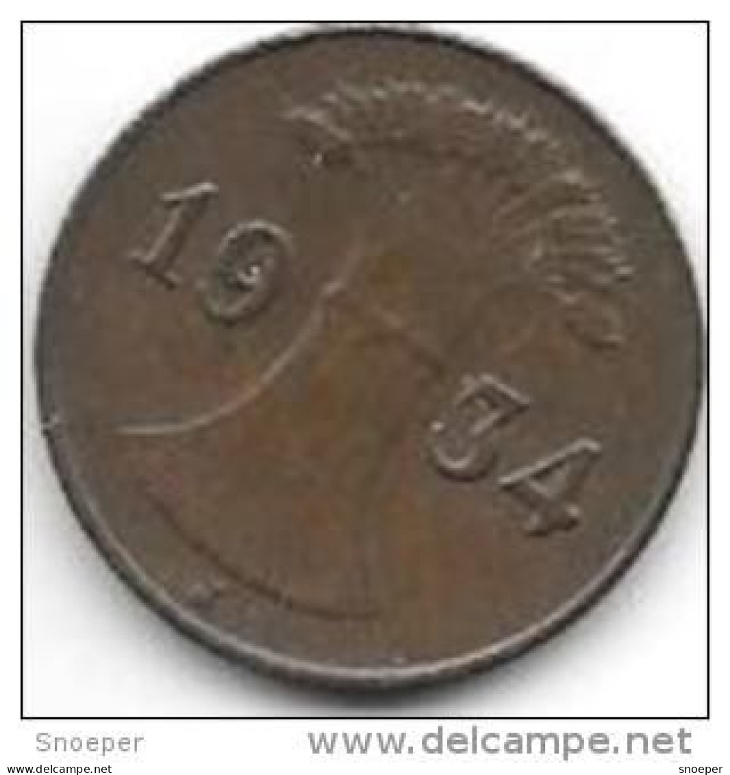 Germany  Weimar 1  Pfennig 1934  J Km 37    Xf - 1 Renten- & 1 Reichspfennig