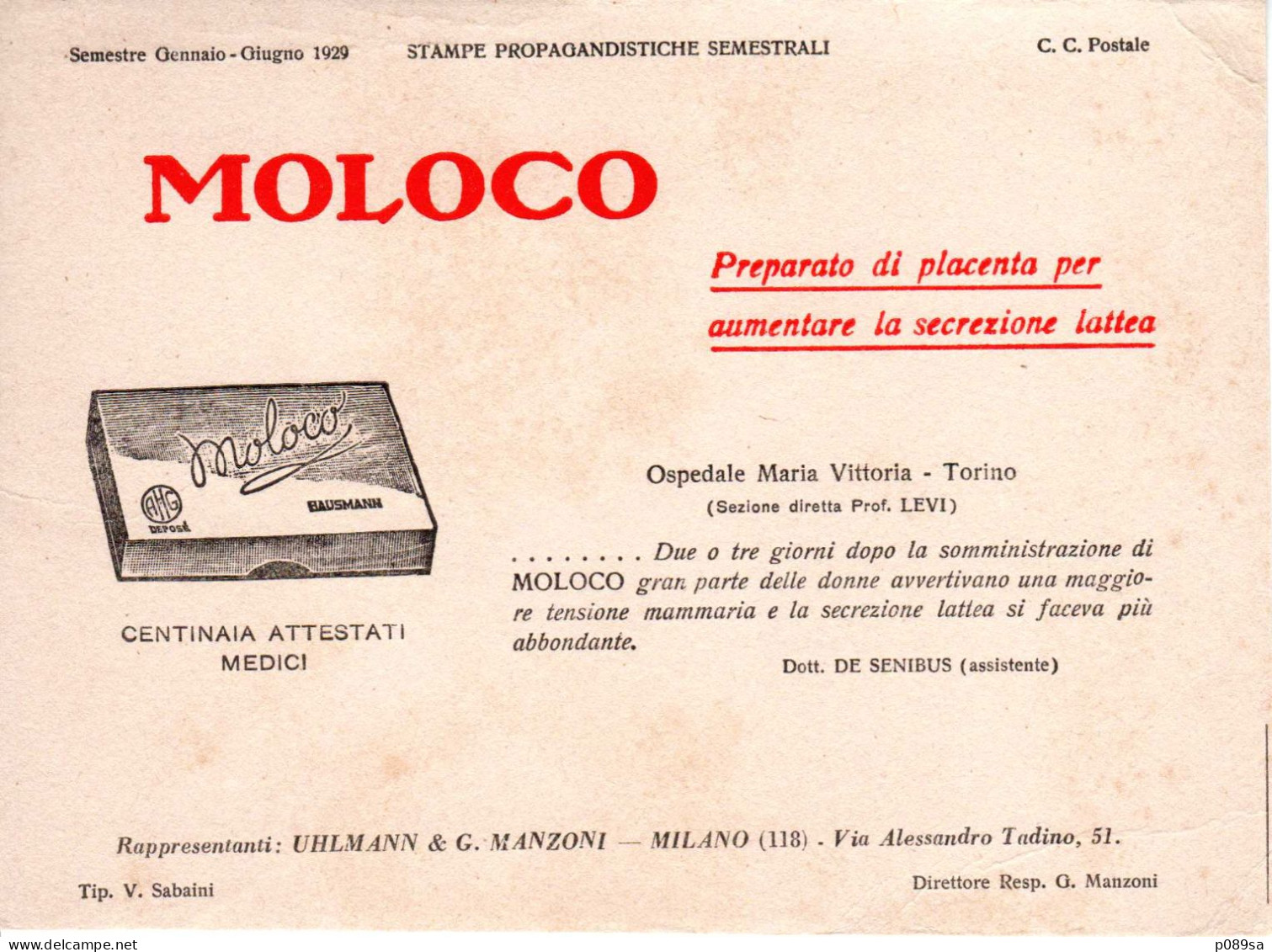 CARTA ASSORBENTE MOLOCO 1929 - M