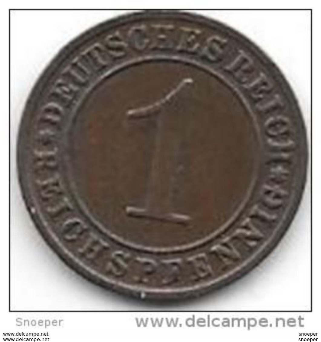 Germany  Weimar 1  Pfennig 1936  D  Km 37    Xf - 1 Rentenpfennig & 1 Reichspfennig