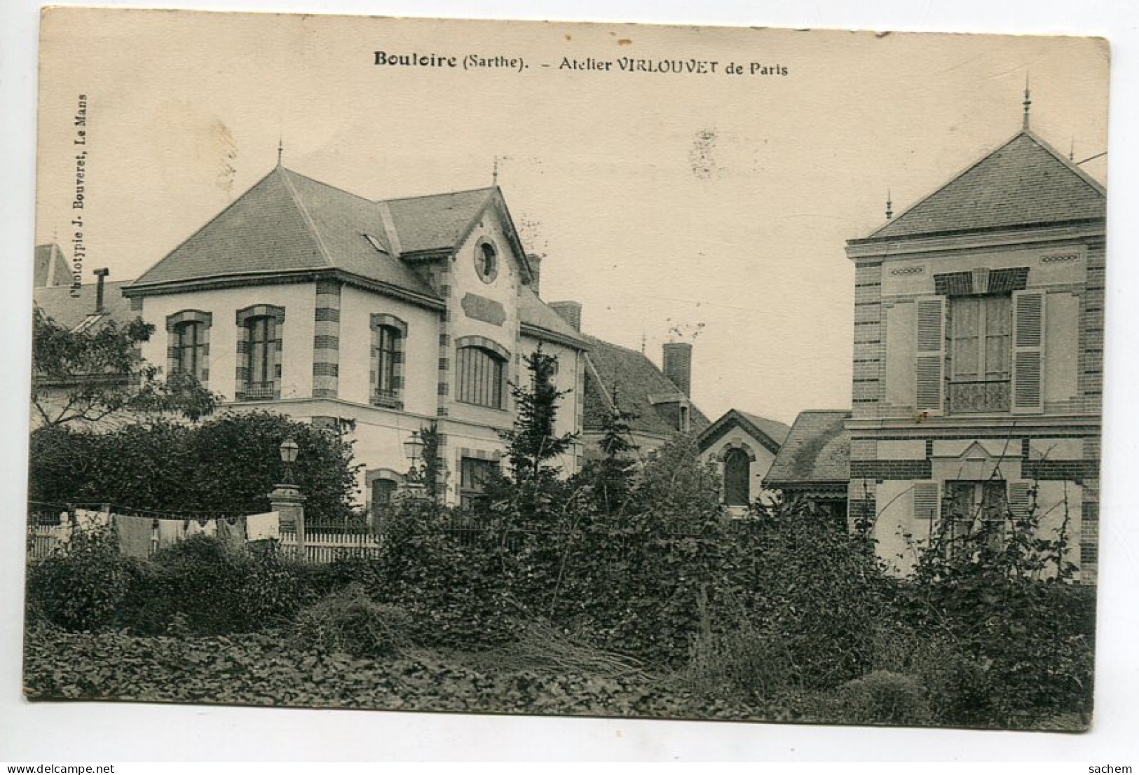 72 BOULOIRE Atelier VIRLOUVET De Paris Jolies Villas écrite Timbrée Depuis Bourg Vers 1910  D05 2022 - Bouloire