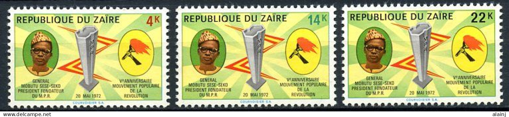 République Du Zaïre   803 - 805   X    ---    Sans Gomme - Unused Stamps