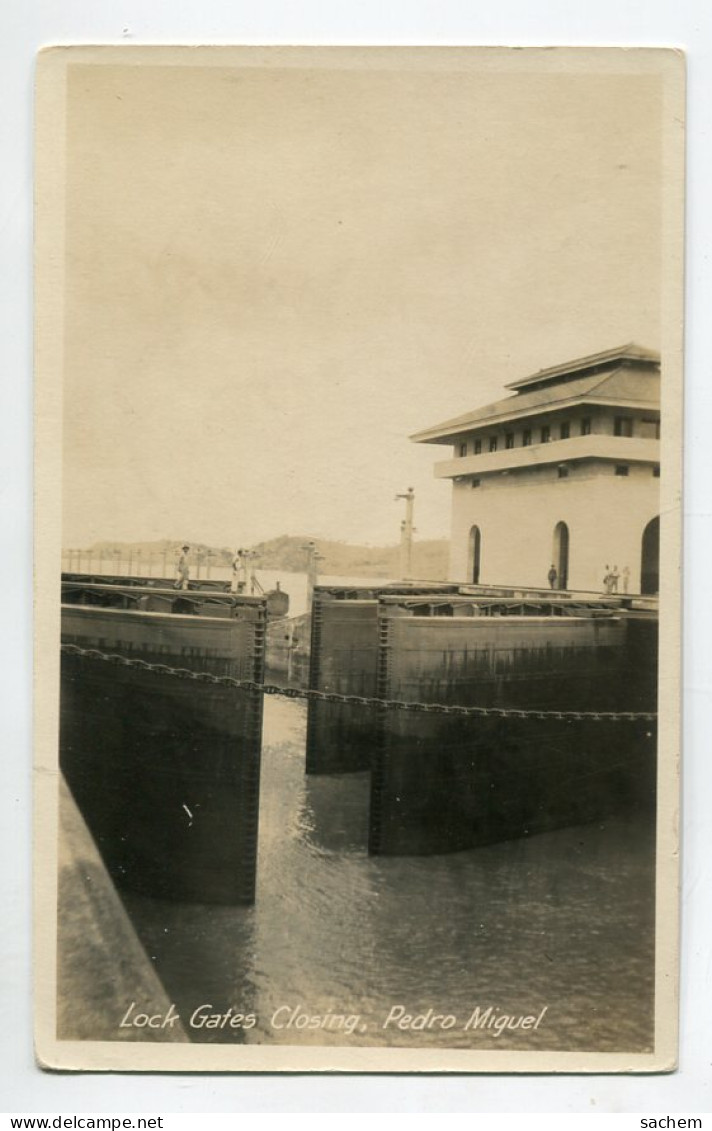 PANAMA PEDRO MIGUEL Lock Gates Closing Fermetures Des Portes Tirage Argentique Carte Photo  1920 /D07  2022 - Panama