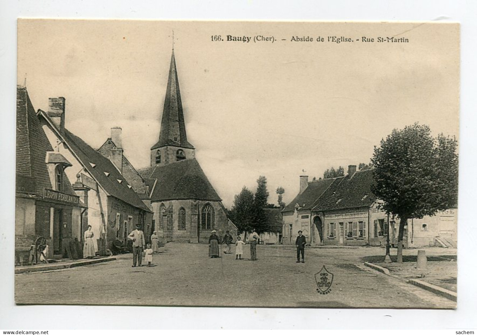 18 BAUGY Place Eglise Rue St Martin " L Rapin Ferblanterie " Animation 1910  / D07 2022 - Baugy