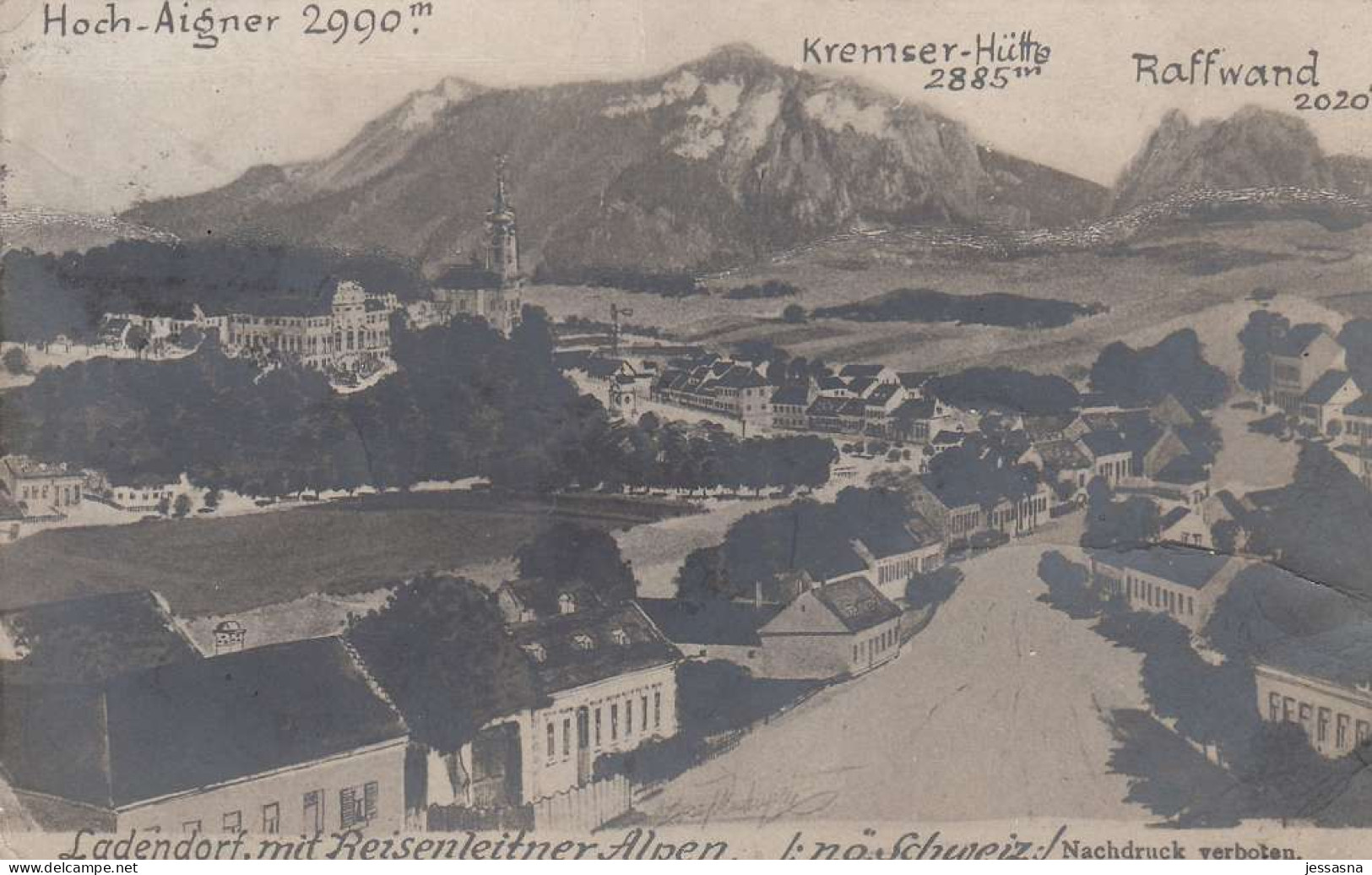 AK - (NÖ) LADENDORF (Bez. Mistelbach) - Ortspanorama 1908 - Mistelbach