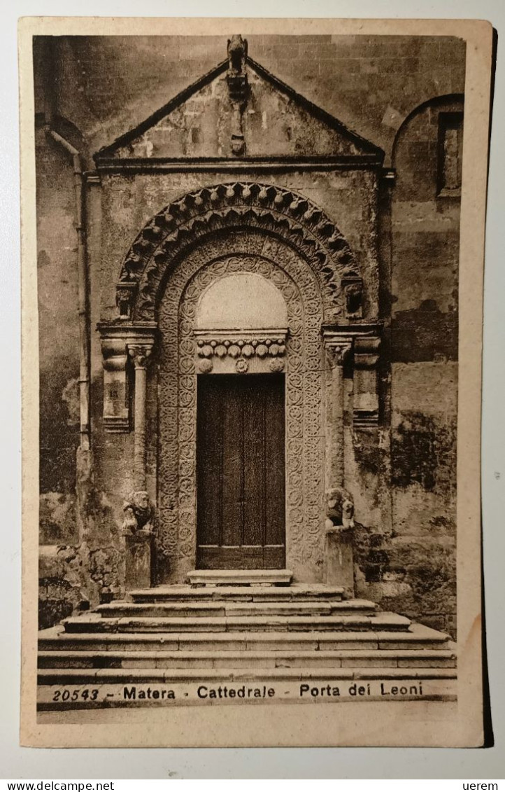 BASILICATA MATERA CATTEDRALE PORTA DEI LEONI  Formato Piccolo Non Viaggiata Anni '20/30 Condizioni Buone - Matera