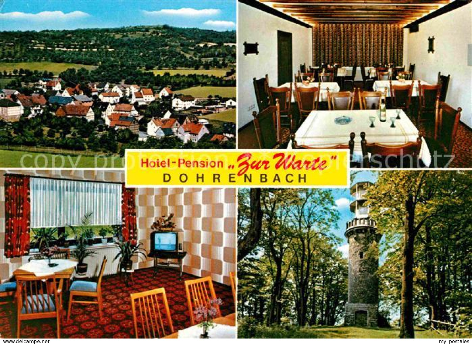 42606120 Dohrenbach Hotel Pension Zur Warte Gastraum Turm Meissnerwald Witzenhau - Witzenhausen