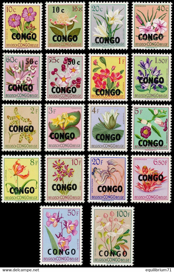 382/399** - Fleurs 1952 Surchargés / Bloemen 1952 Opgedrukt / Blumen 1952 Opgedruckt - RÉPUBLIQUE DU CONGO - Ongebruikt