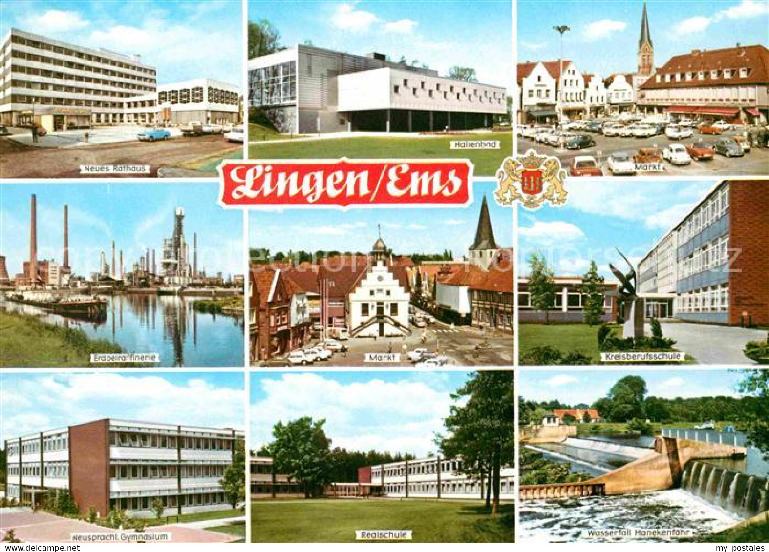 42606070 Lingen Ems Markt Wasserfall Rathaus Lingen (Ems) - Lingen