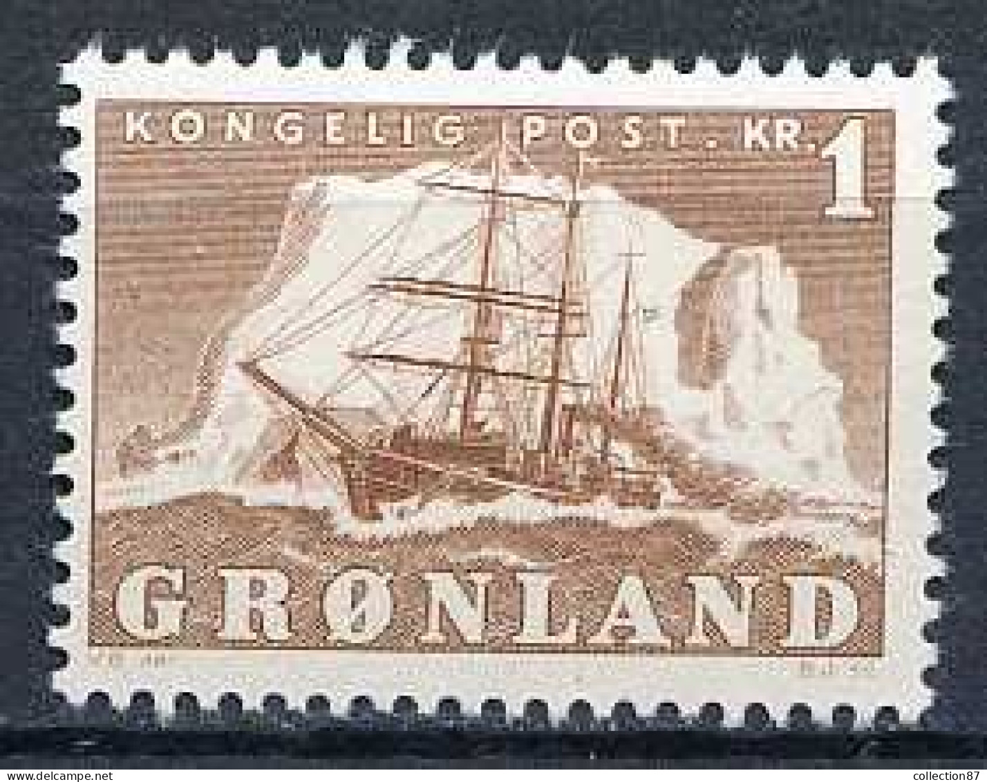 Réf 79 < GROENLAND < Yvert N° 25 * - MH * < Voilier Bateau " Gustav Holm " - Nuovi