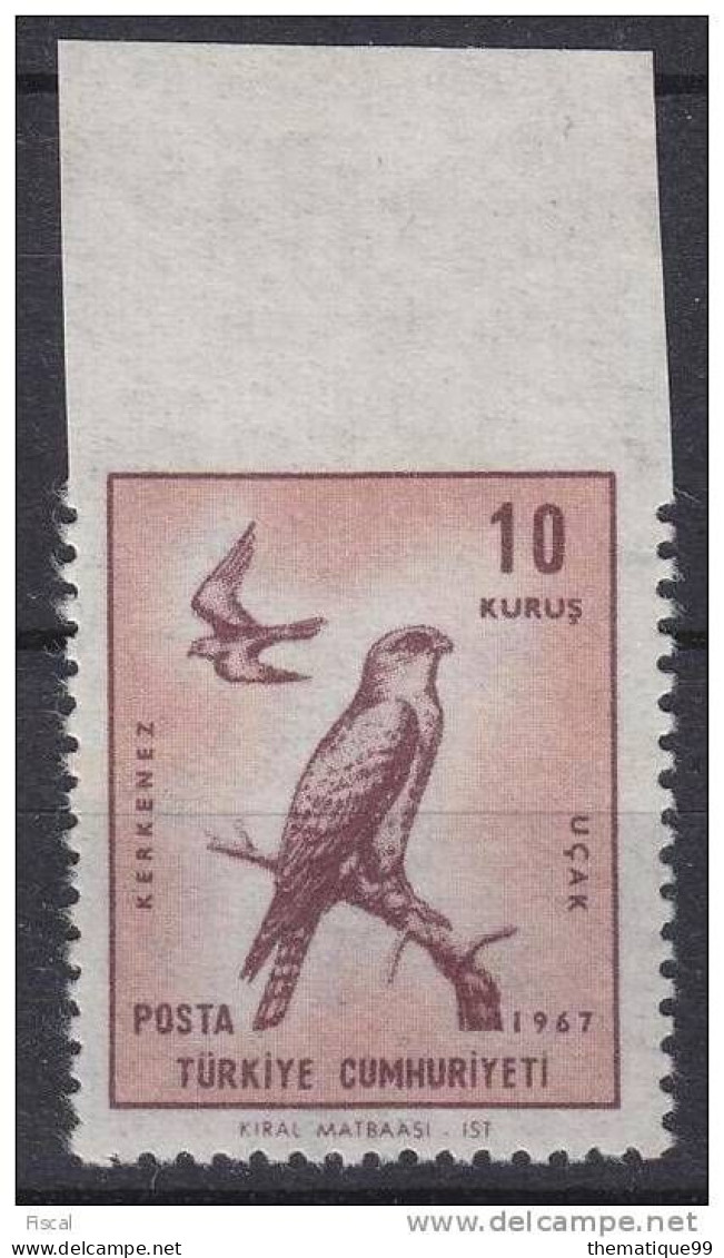 Timbre De Turquie Avec Variété, Piquage Horizontal Absent : Rapace - Aquile & Rapaci Diurni