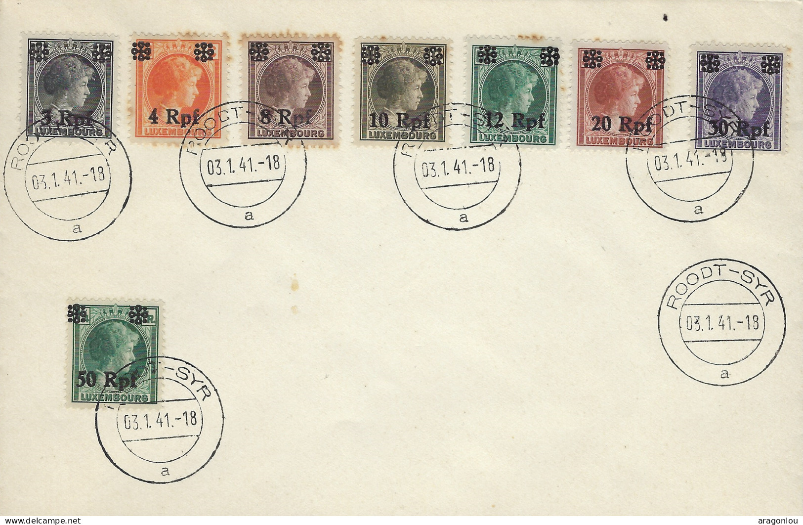 Luxembourg - Luxembourg -  Brief  1941   Cachet  Roodt-Syr - 1940-1944 Deutsche Besatzung