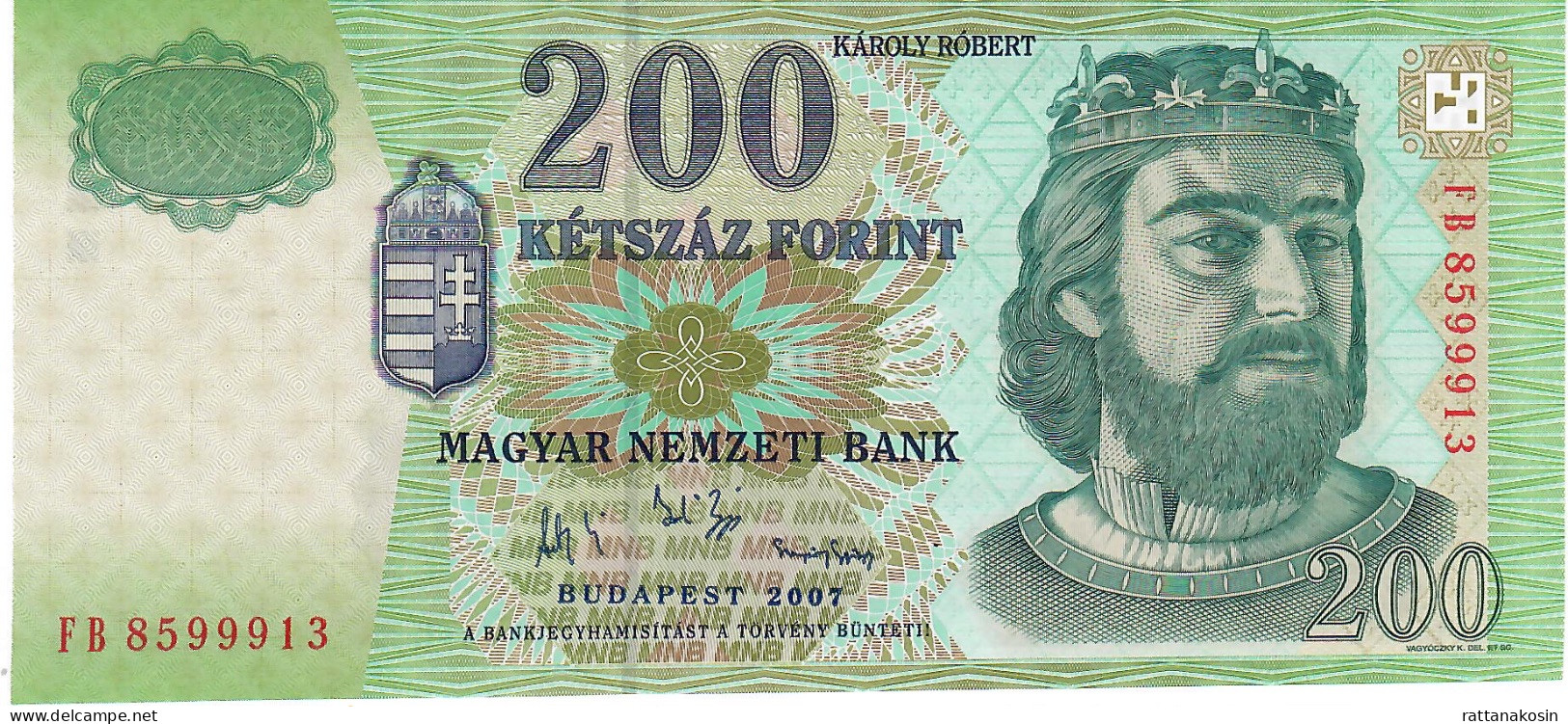 HUNGARY P187g 200 FORINT 2007 #FB  UNC - Ungarn