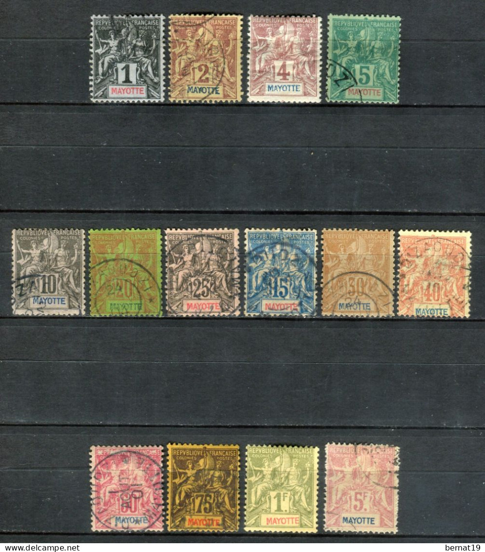 Mayotte 1892-99. Yvert 1-14 Usado. - Used Stamps