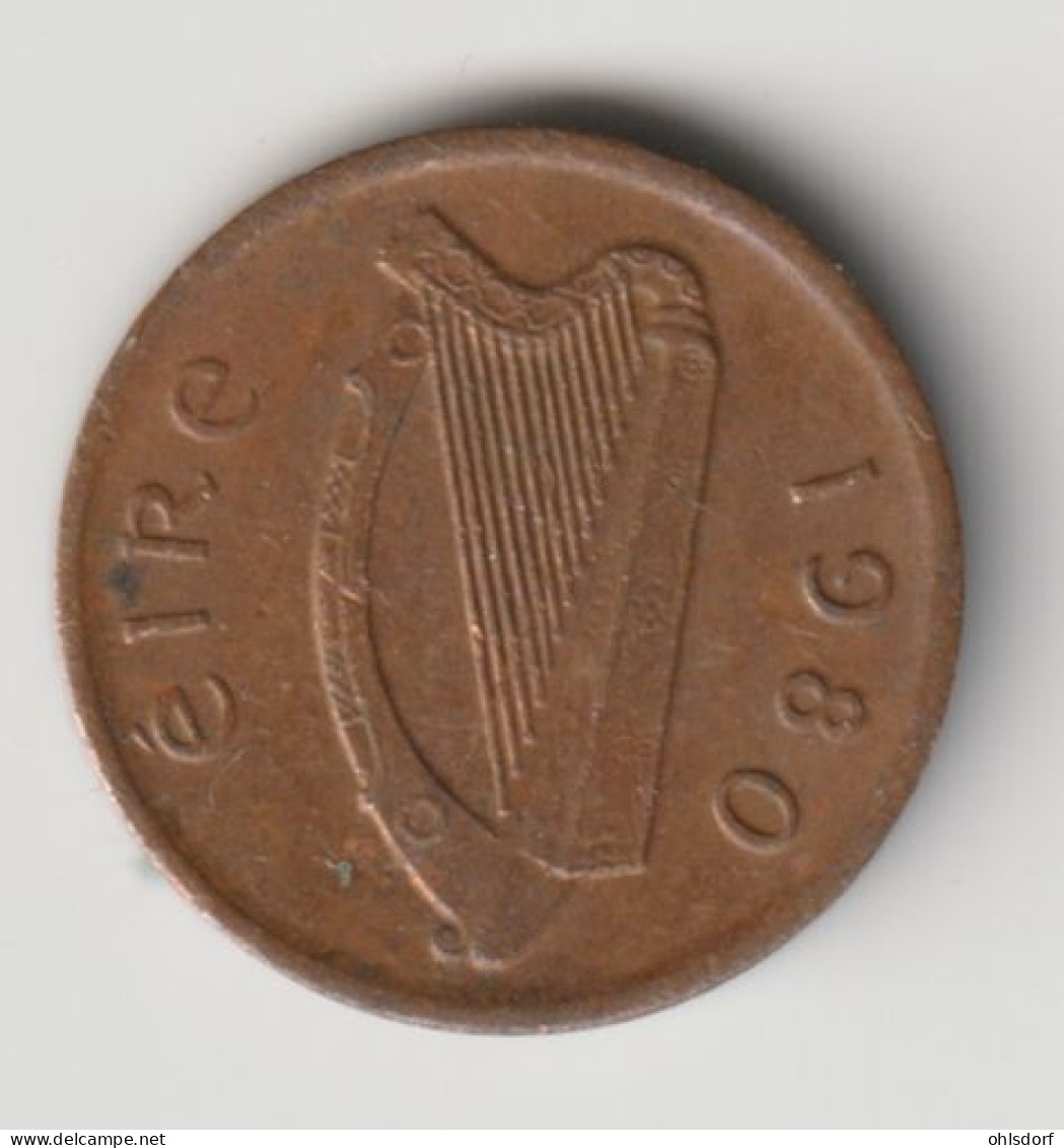 IRELAND 1980: 1/2 Penny, KM 19 - Irlanda