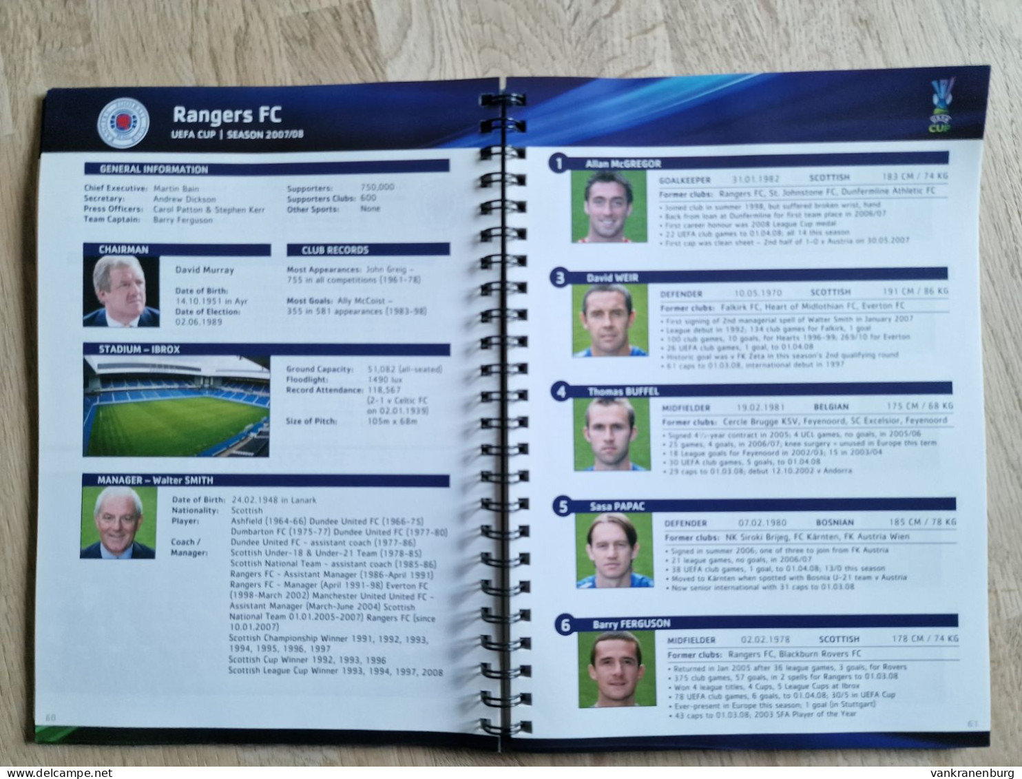 Programme Handbook Final Phase - 2007/2008 - UEFA CUP - Programm - Football - Rangers FC FC Zenit St. Petersburg - Libri