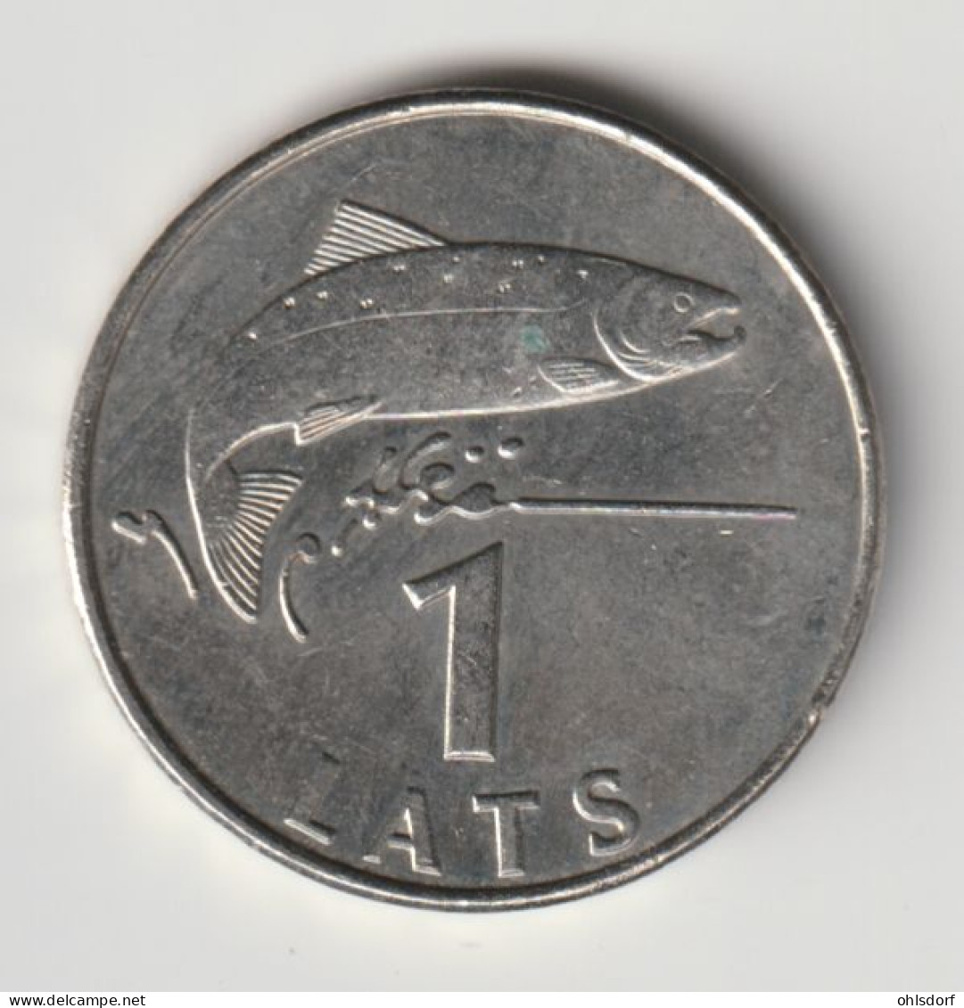 LATVIA 2008: 1 Lats, Salmon, KM 12 - Lettonie