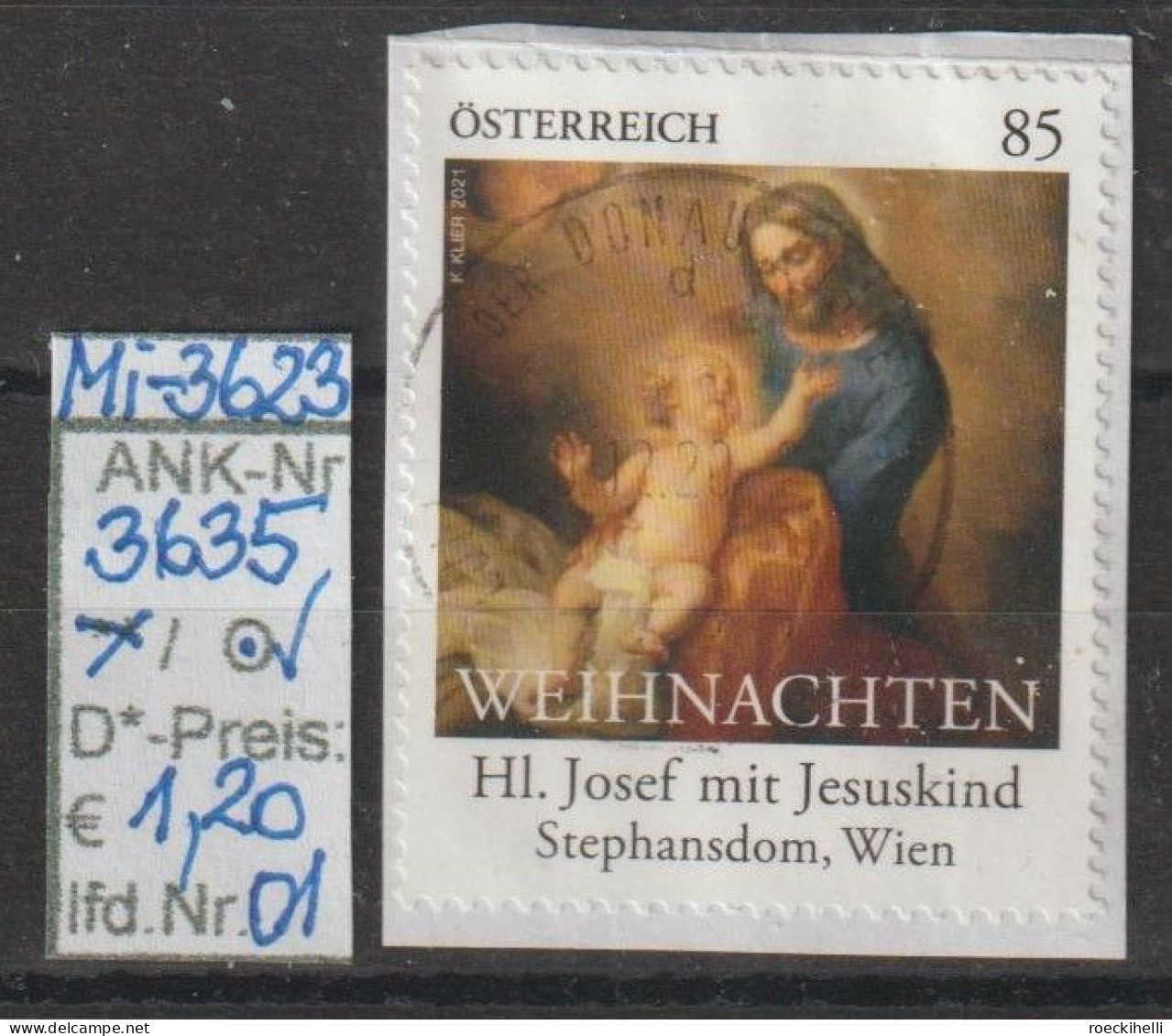 2021 - ÖSTERREICH - SM "Weihnachten - Hl. Josef M. Kind"  85 C Mehrf.- O Gestempelt - S.Scan (3635o 01 At) - Gebraucht