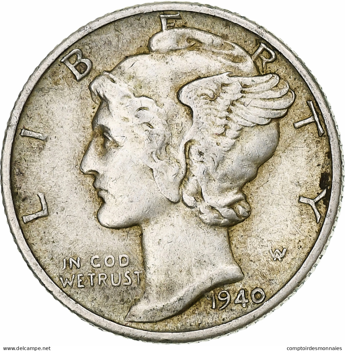 États-Unis, Mercury Dime, Dime, 1940, U.S. Mint, Denver, TTB+, Argent, KM:140 - 1916-1945: Mercury (Mercure)