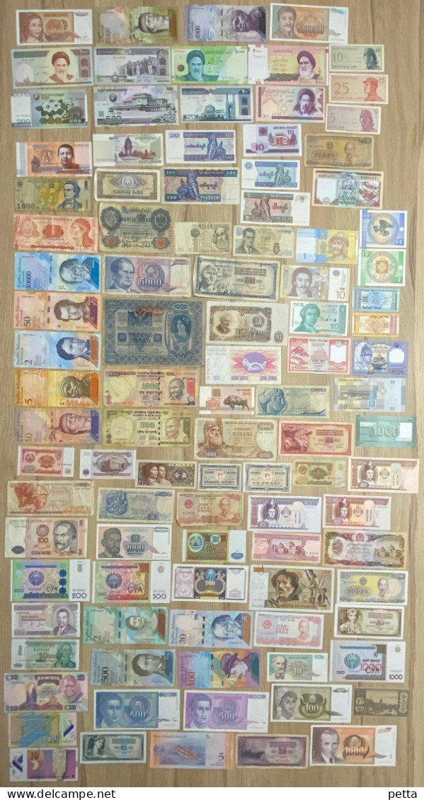 Lot De 100 Billets Du Monde Différents / Vendu En L’état / 100BA - Collections & Lots