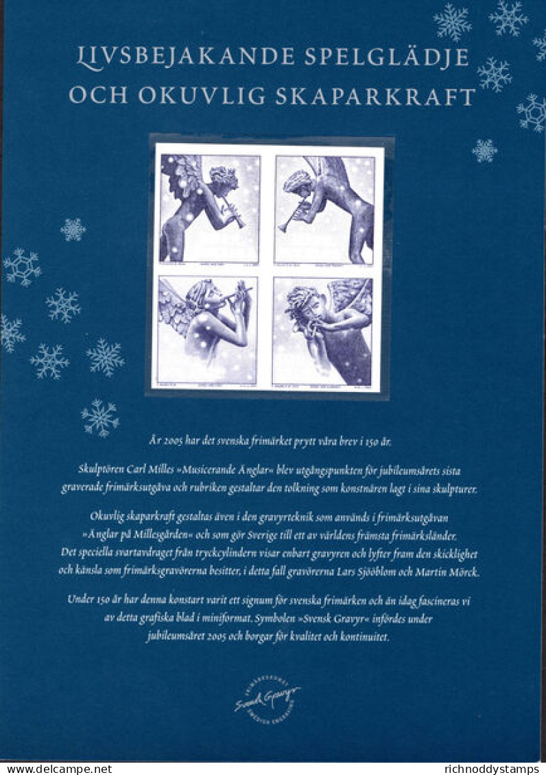 Sweden 2005 Angel Sculptures By Carl Milles Presentation Proof Unmounted Mint. - Unused Stamps